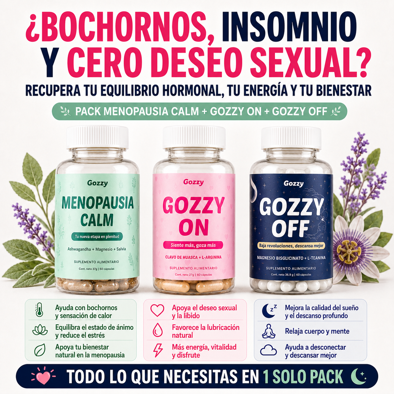 Pack Peri Menopausia - Deseo sexual, Descanso, Calma