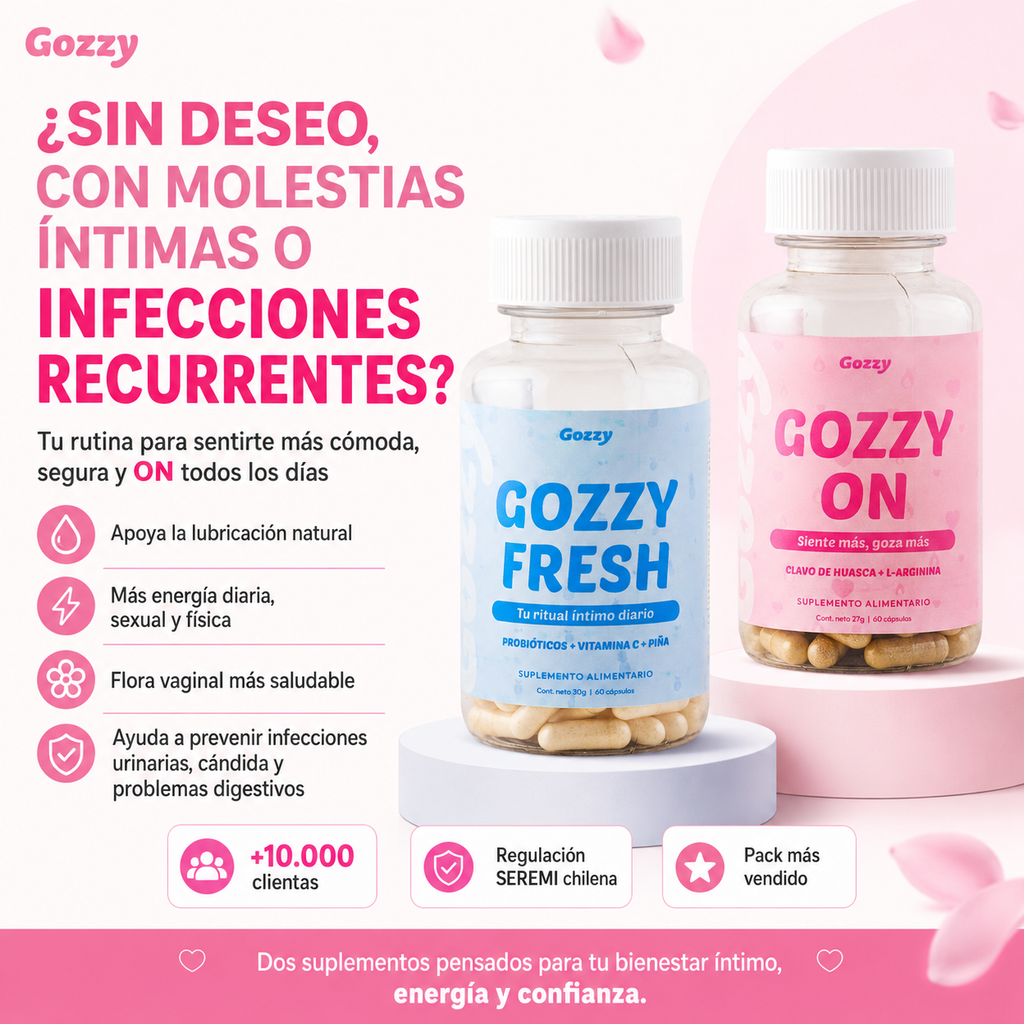 Pack: Gozzy On + Gozzy Fresh🔥Para una chichi feliz; frescura+ libido💧