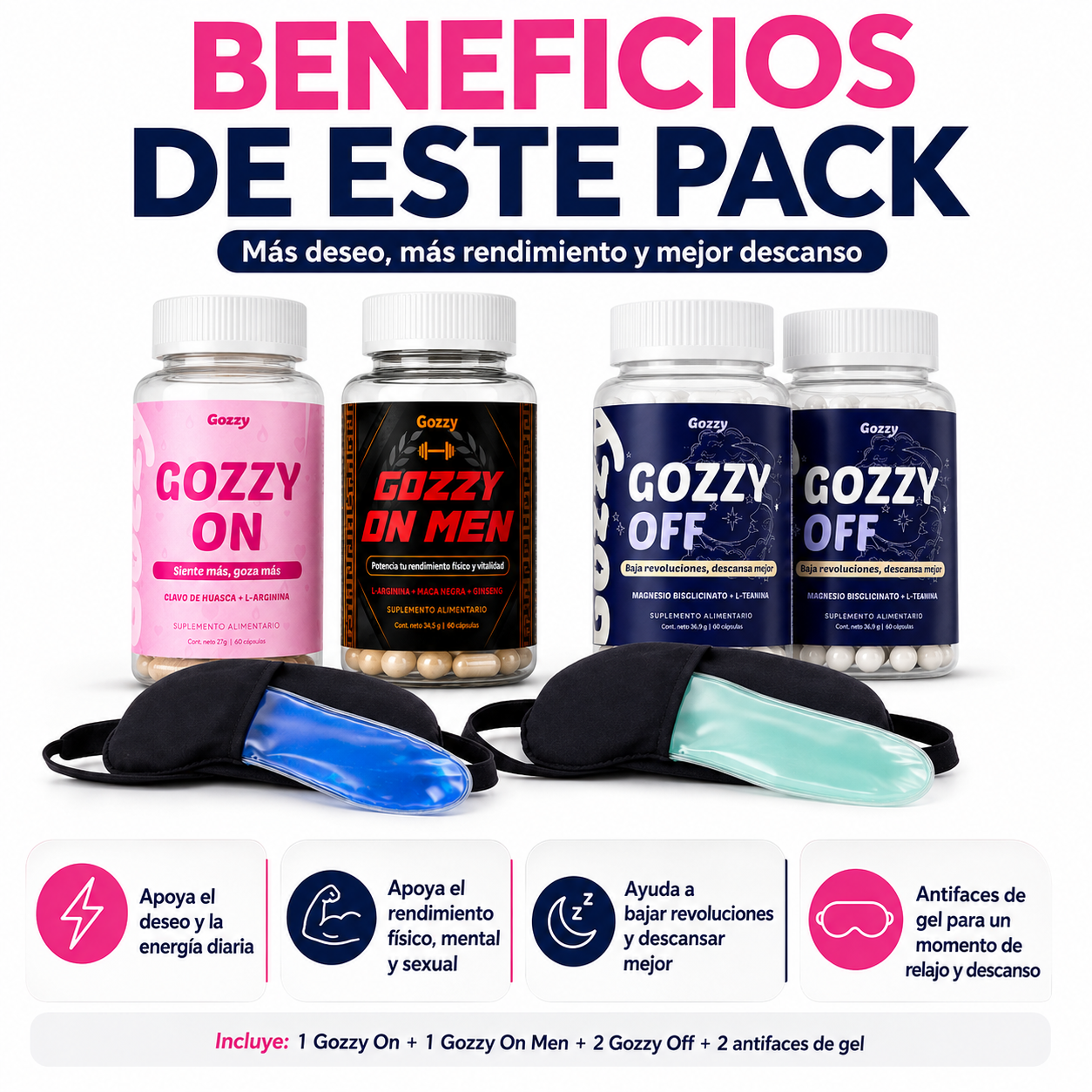 🔥 PACK PAREJA ON & OFF - Deseo Sexual, Placer y Descanso.