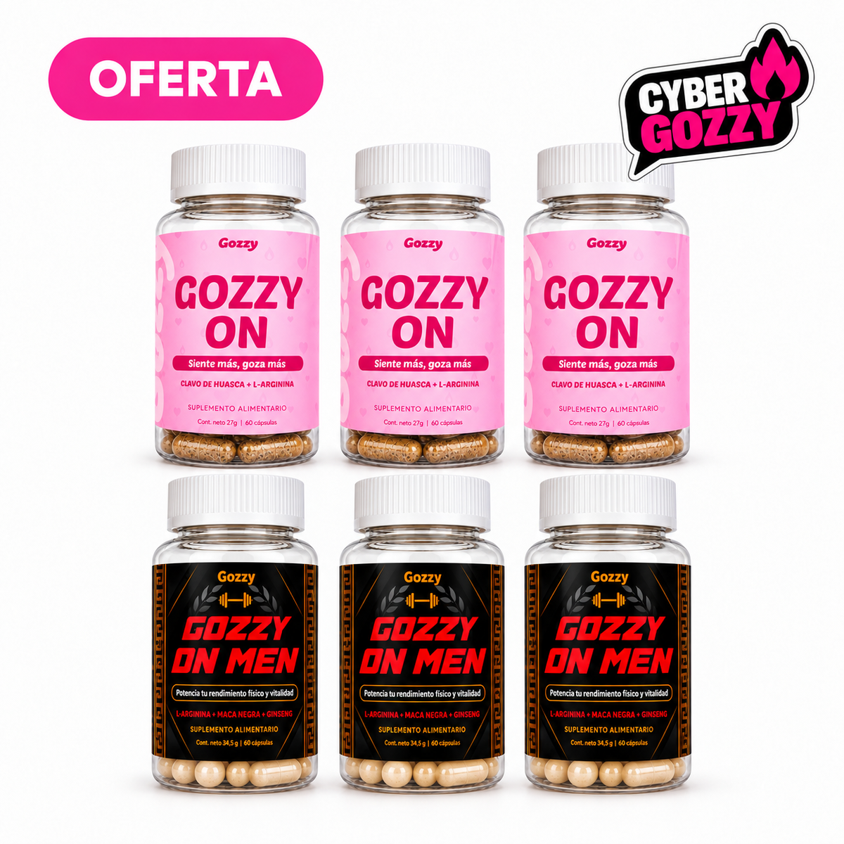 Pack 3 Meses en Pareja - Gozzy On + Gozzy On Men - Cyber Gozzy