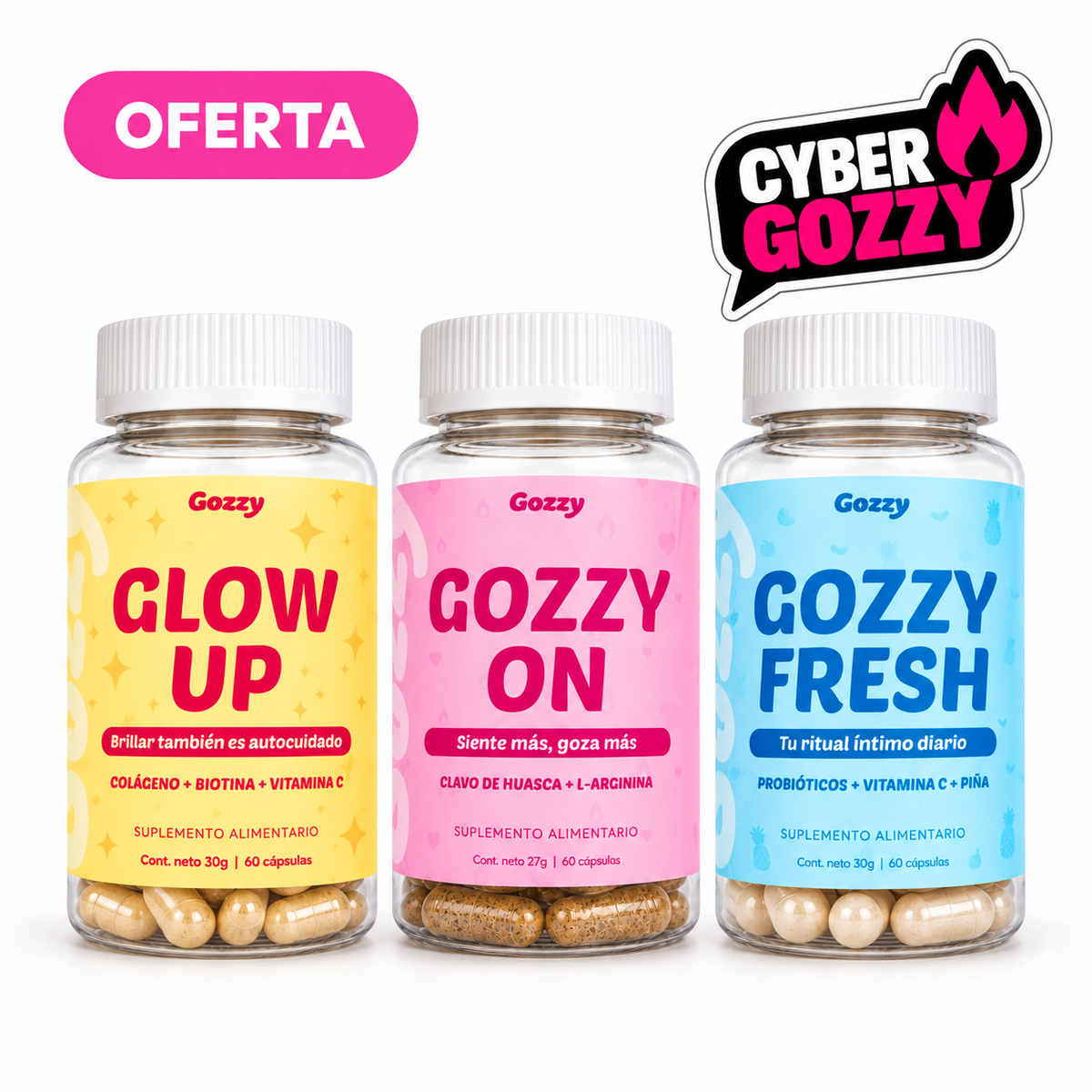 Tripack Glow Up + Gozzy On + Gozzy Fresh - sin regalo - Cyber Gozzy